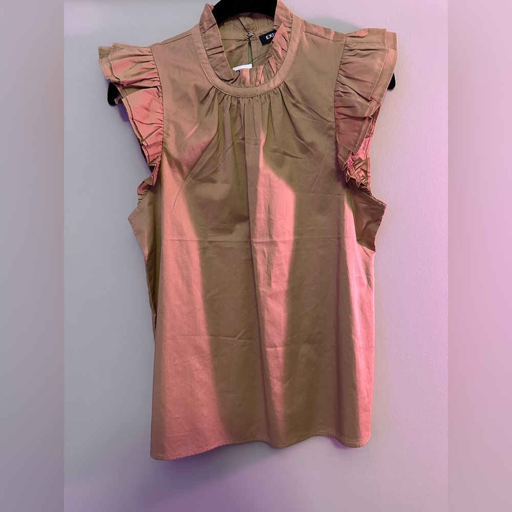 Express Ruffle Shoulder High Neck Blouse - New with Tags